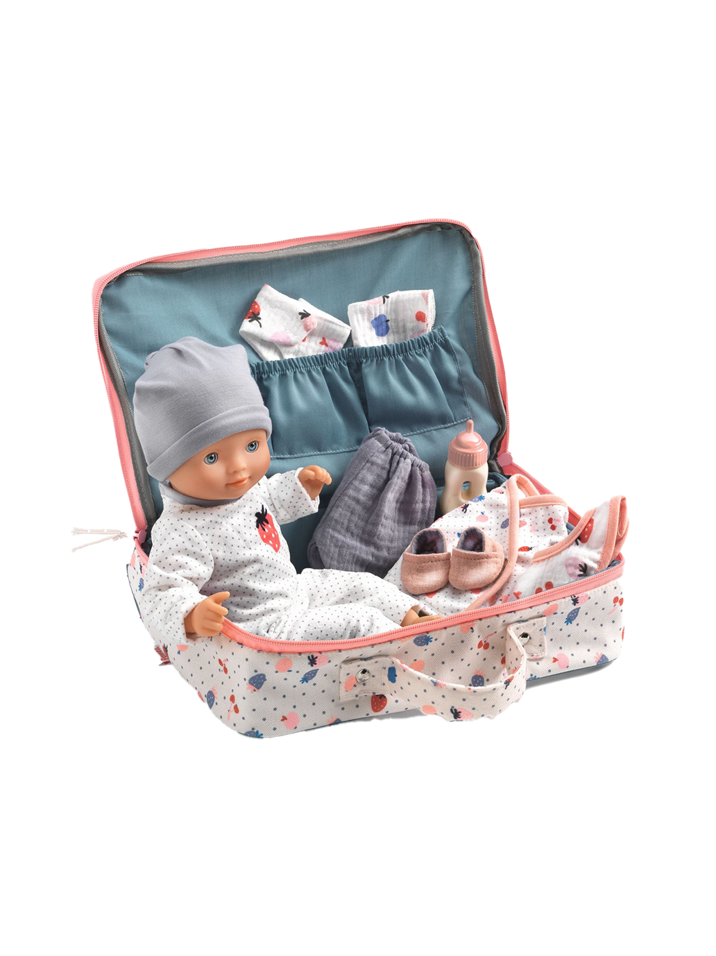 Pomea suitcase with doll