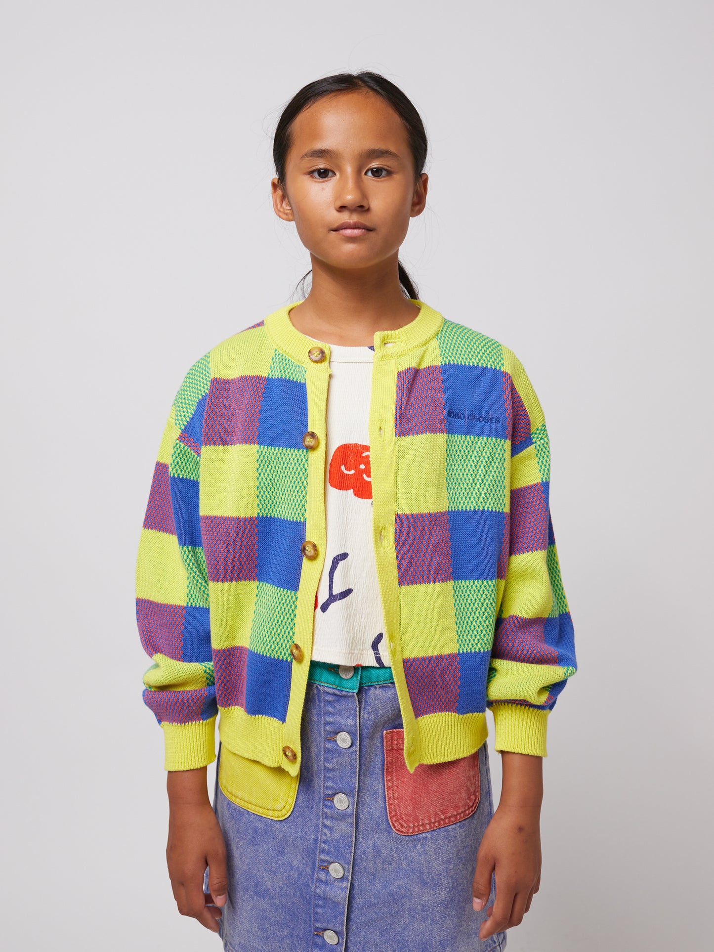 Sweter Multicolor vichy jacquard cardigan