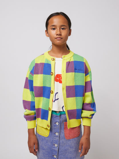 Sweter Multicolor vichy jacquard cardigan