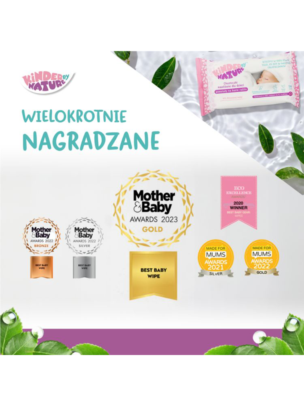 Naturalne biodegradowalne chusteczki nawilżane wodą