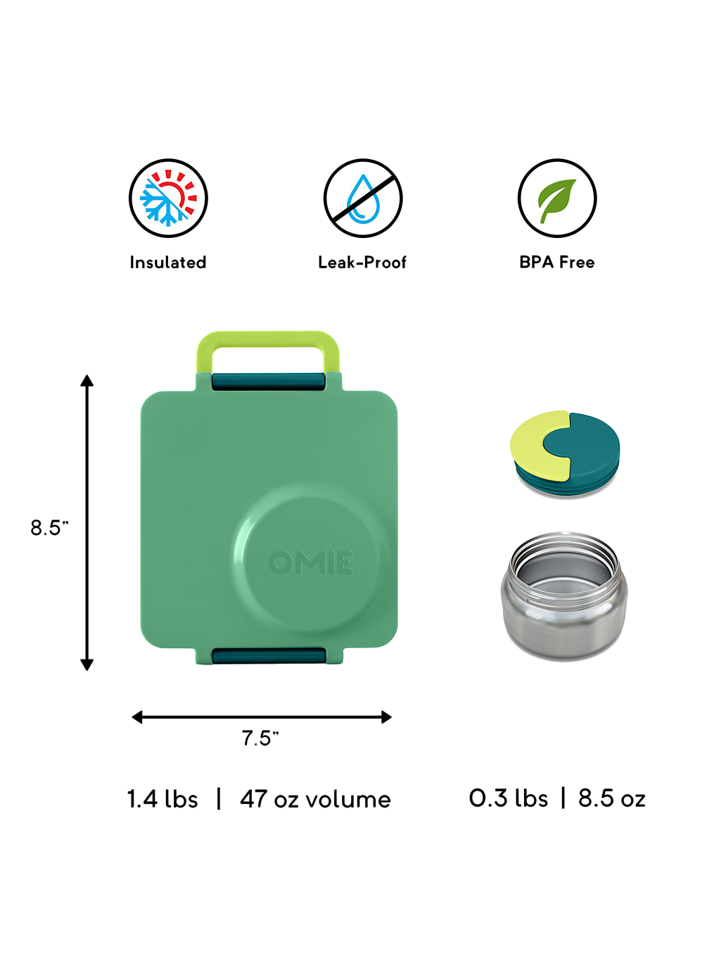 OmieBox lunchbox z termosem i przegródkami