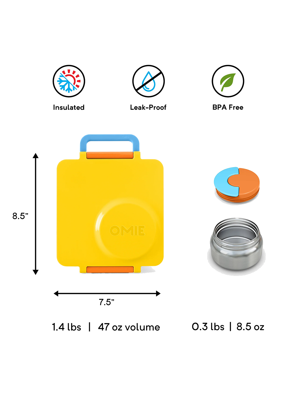 OmieBox lunchbox z termosem i przegródkami