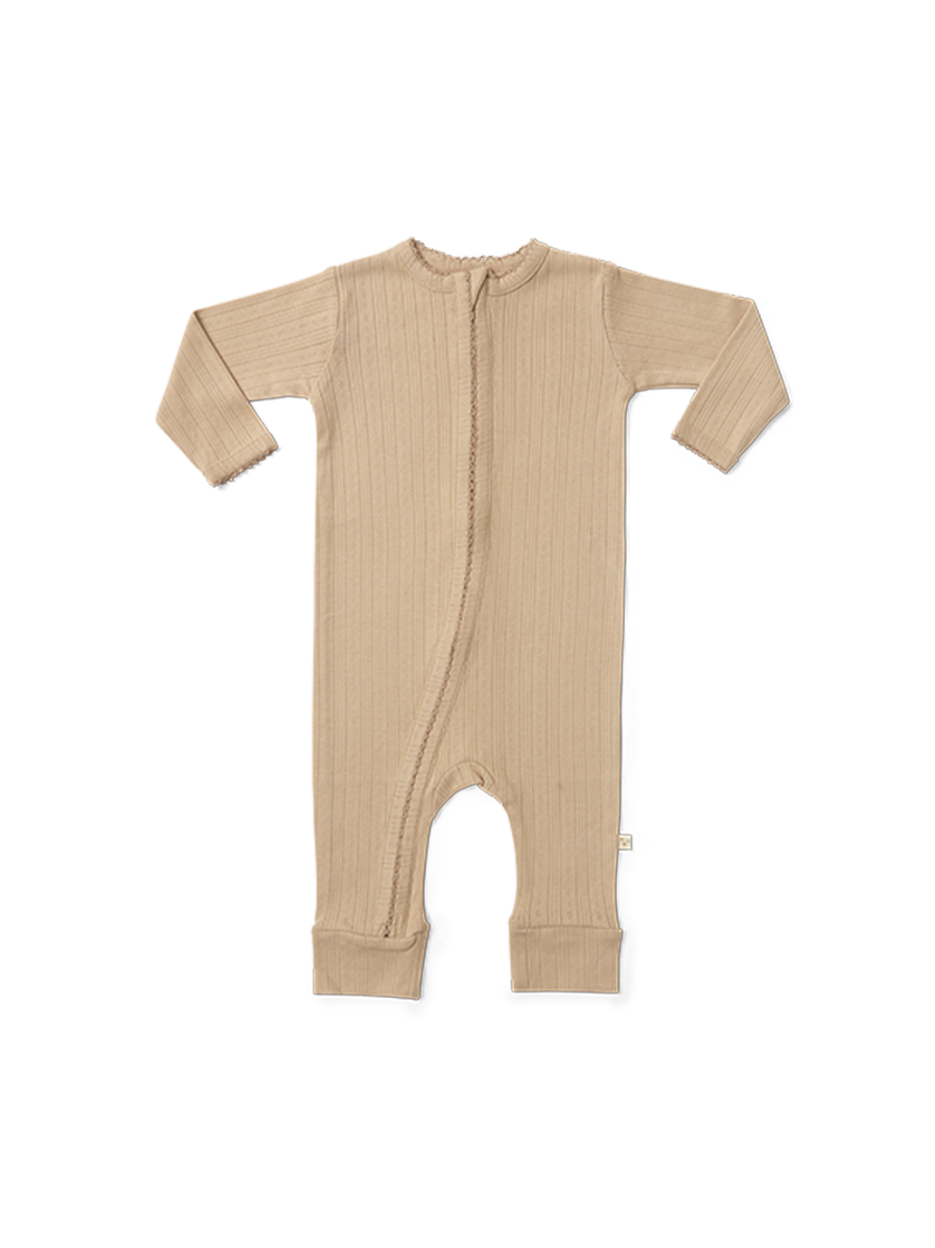 Allie pointelle baby onesie se zipem