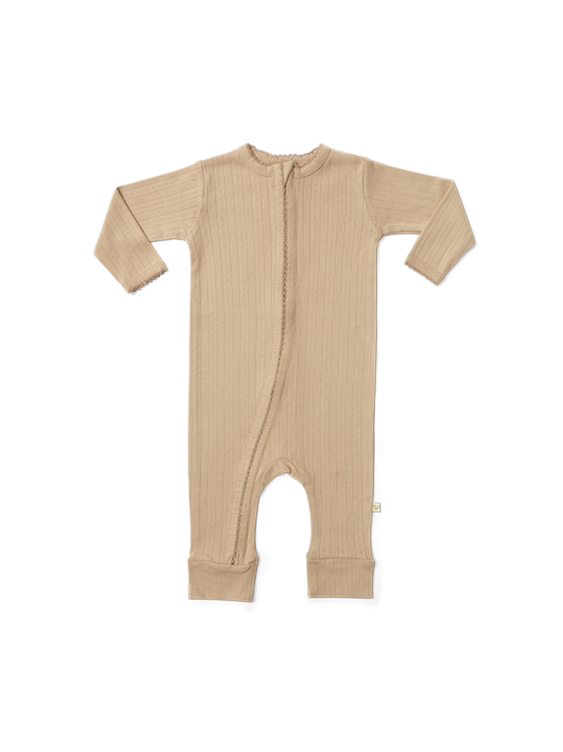 Allie pointelle baby onesie se zipem