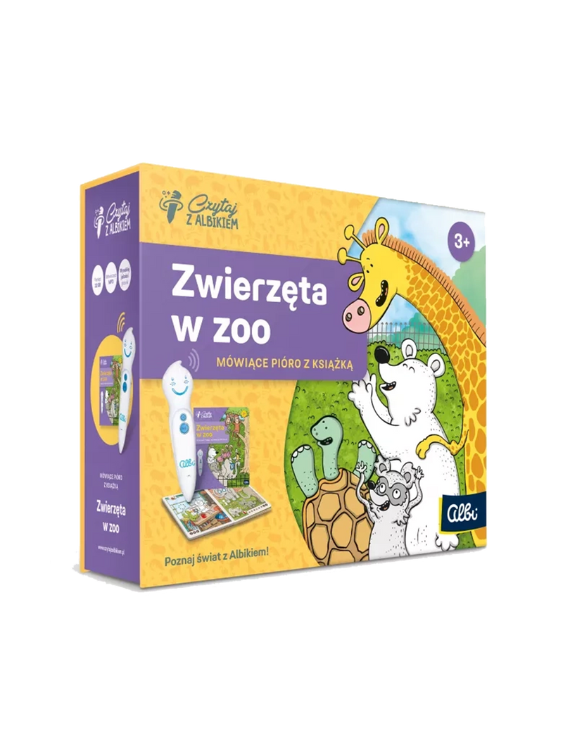 Zwierzęta w zoo. Zestaw książka z piórem