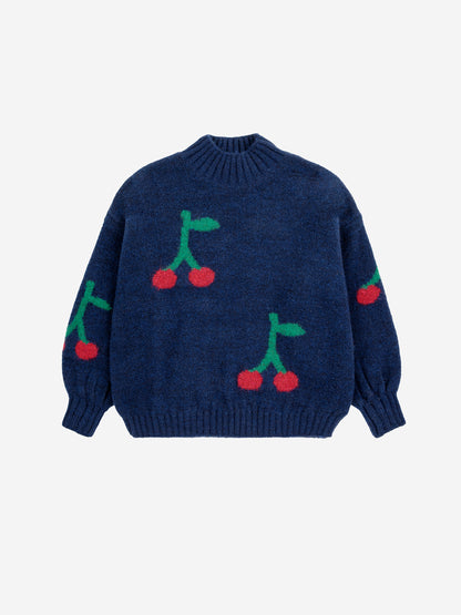 Sweter Bobo Cherry all over turtle neck jumper