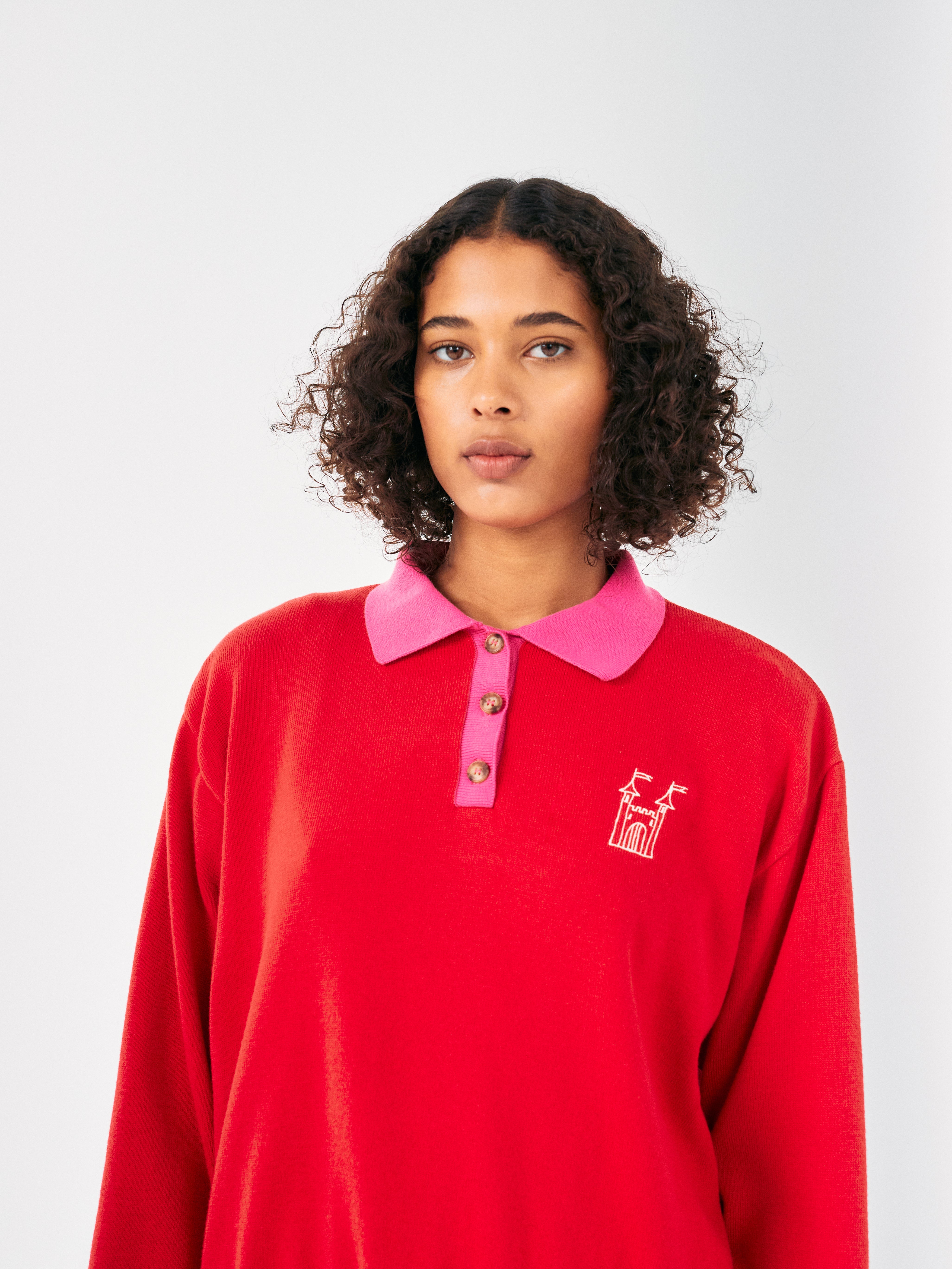 Damski sweter Colour block Faraway Castle polo