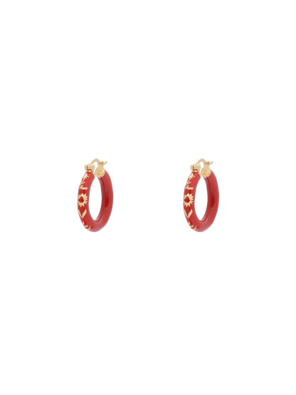 Kolczyki z emalią Bonfire Hoop Earrings