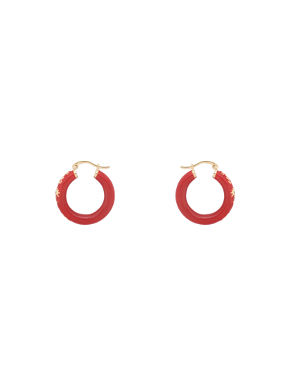 Kolczyki z emalią Bonfire Hoop Earrings