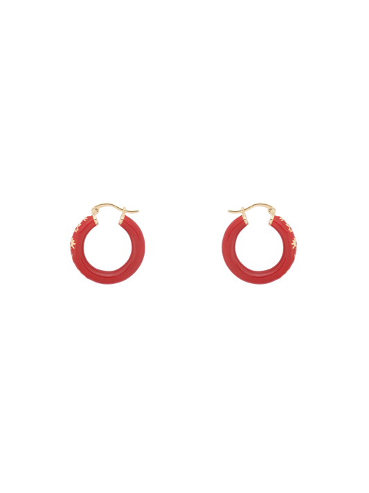 Kolczyki z emalią Bonfire Hoop Earrings