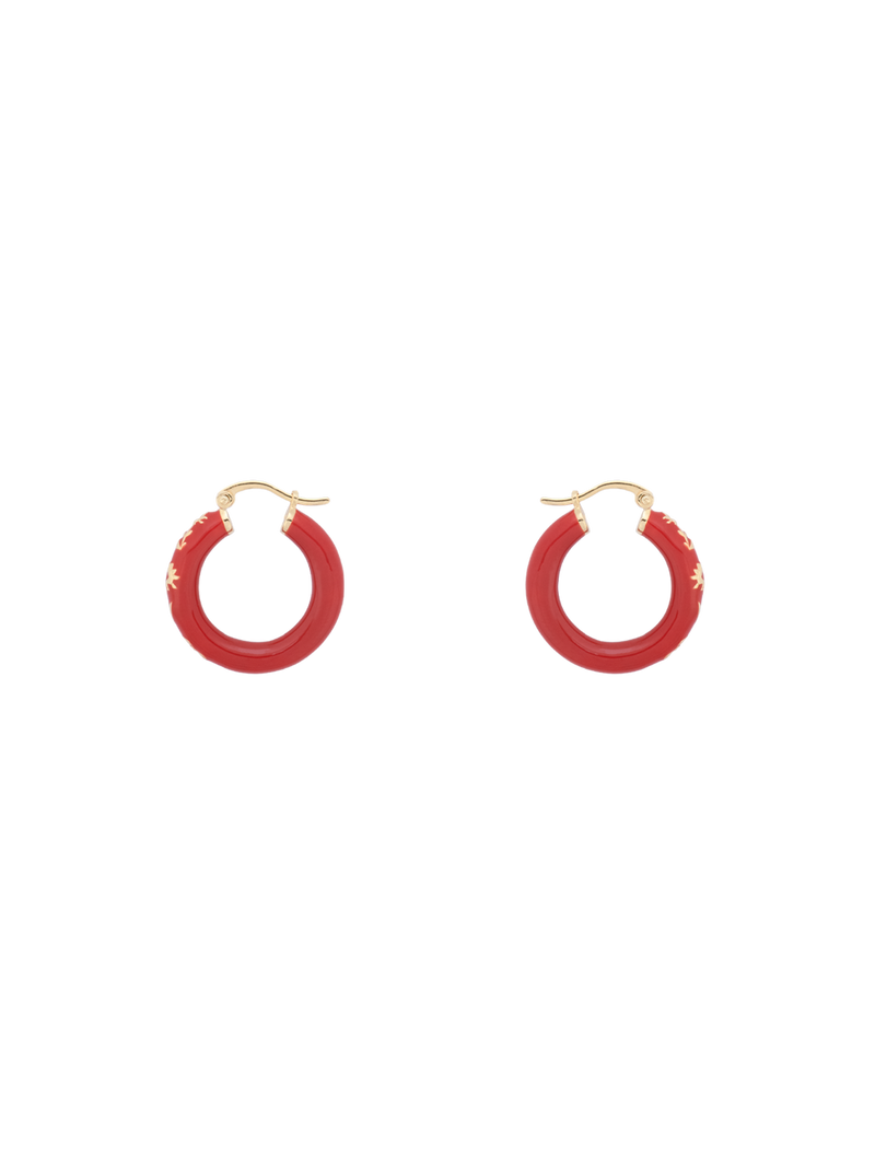 Kolczyki z emalią Bonfire Hoop Earrings