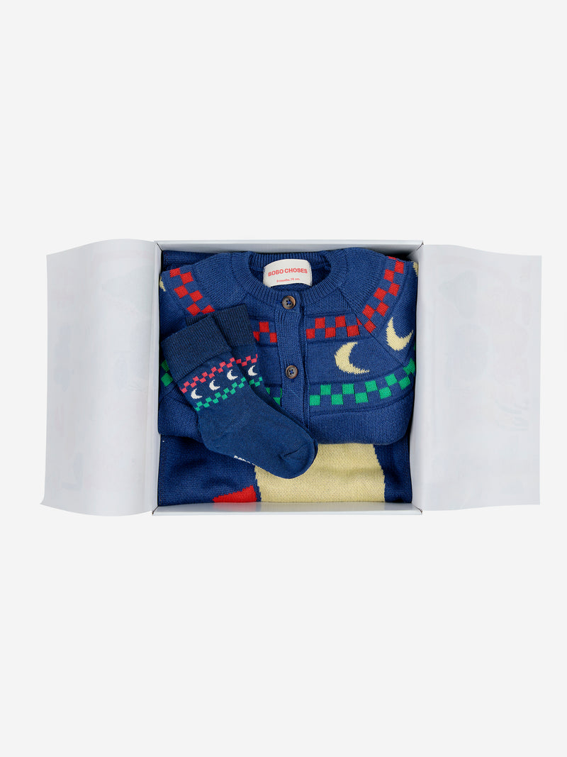 Zestaw niemowlęcy Baby Beneath The Moon knitted overall gift set