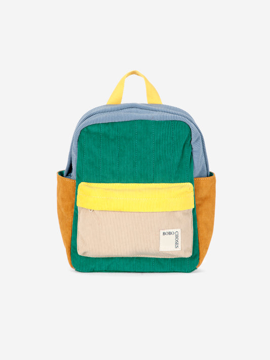 Mały plecak Color Block padded corduroy schoolbag