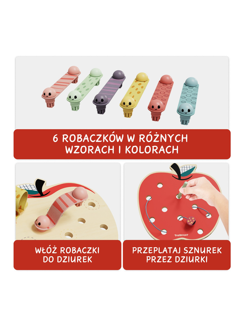 Zabawka edukacyjna Robaczki w jabłuszku