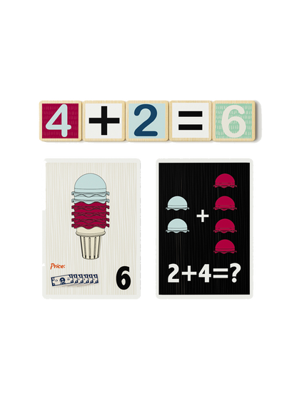 Lodziarnia-zabawa matematyczna Montessori 2+