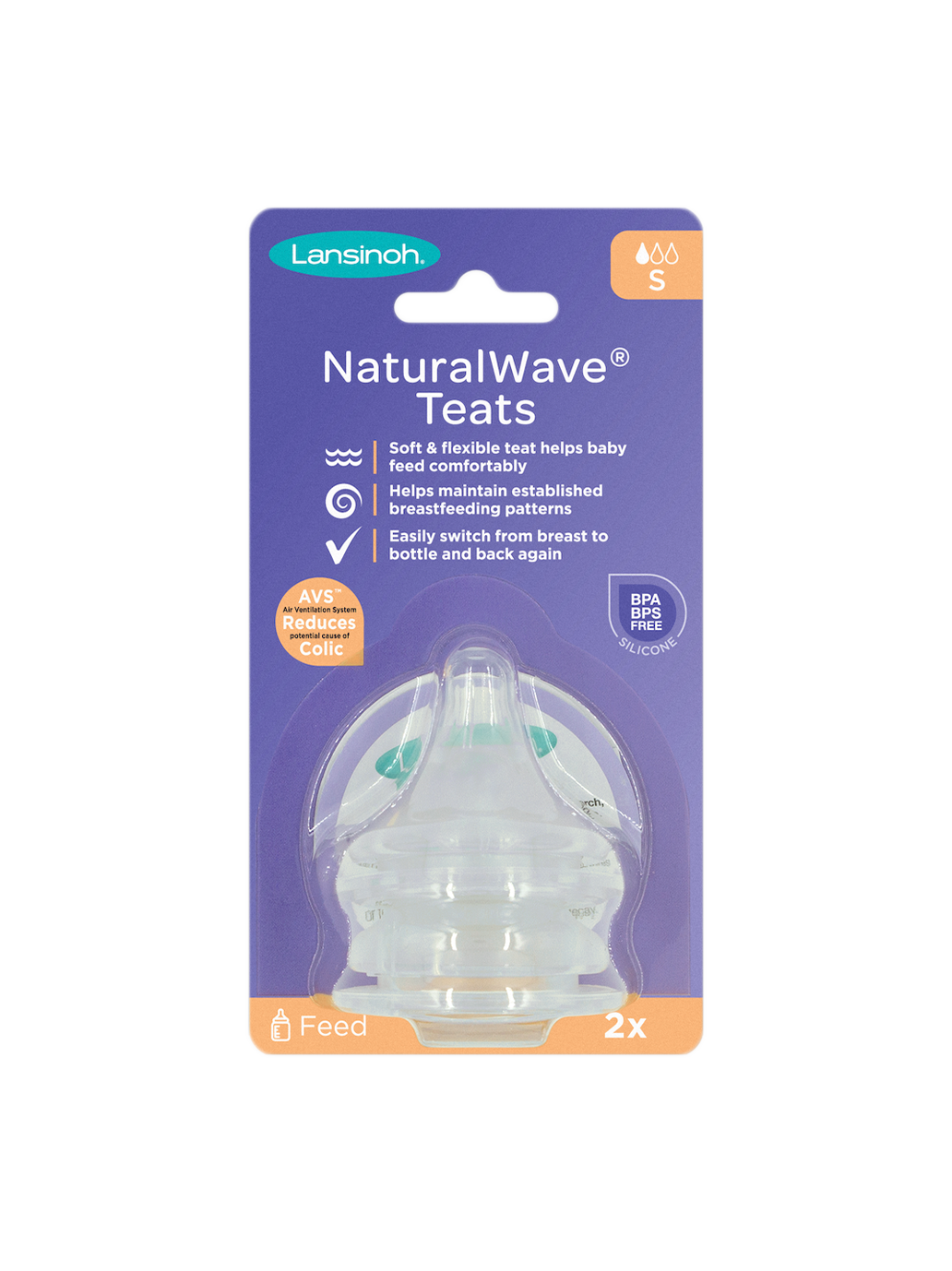 соски для скляної пляшки Lansinoh Natural Wave® 2 шт