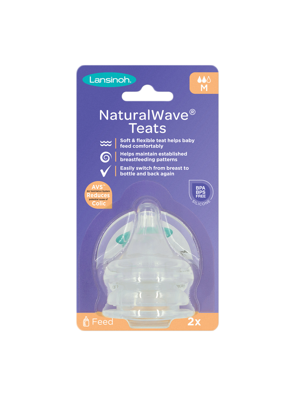 соски для скляної пляшки Lansinoh Natural Wave® 2 шт