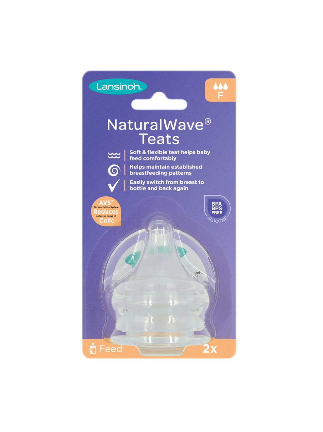 соски для скляної пляшки Lansinoh Natural Wave® 2 шт