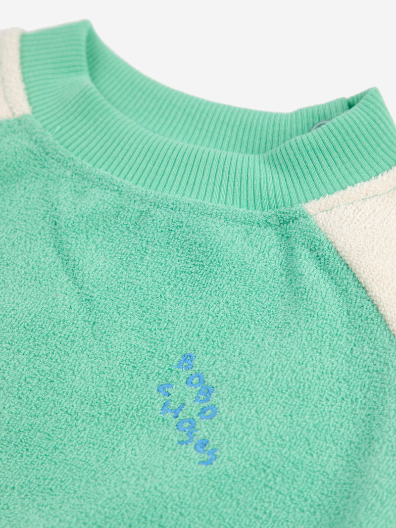 Bluza Green color block terry cloth sweatshirt Baby