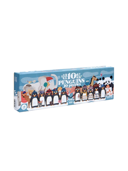 puzzle do nauki liczenia 10 Penguins