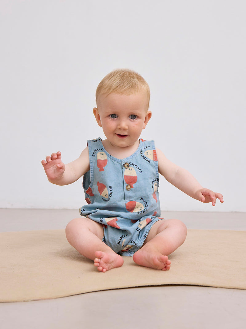 Rampers Morning Egg all over denim playsuit Baby