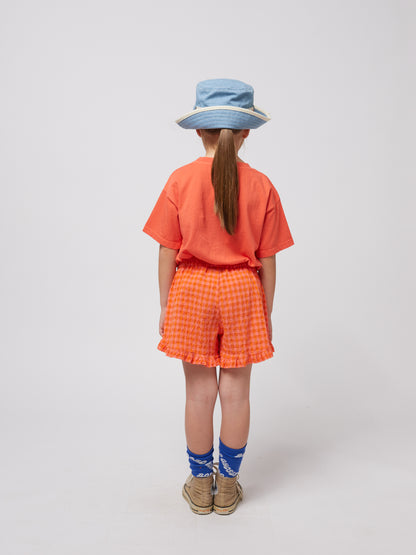 Spodenki Vichy ruffle woven shorts