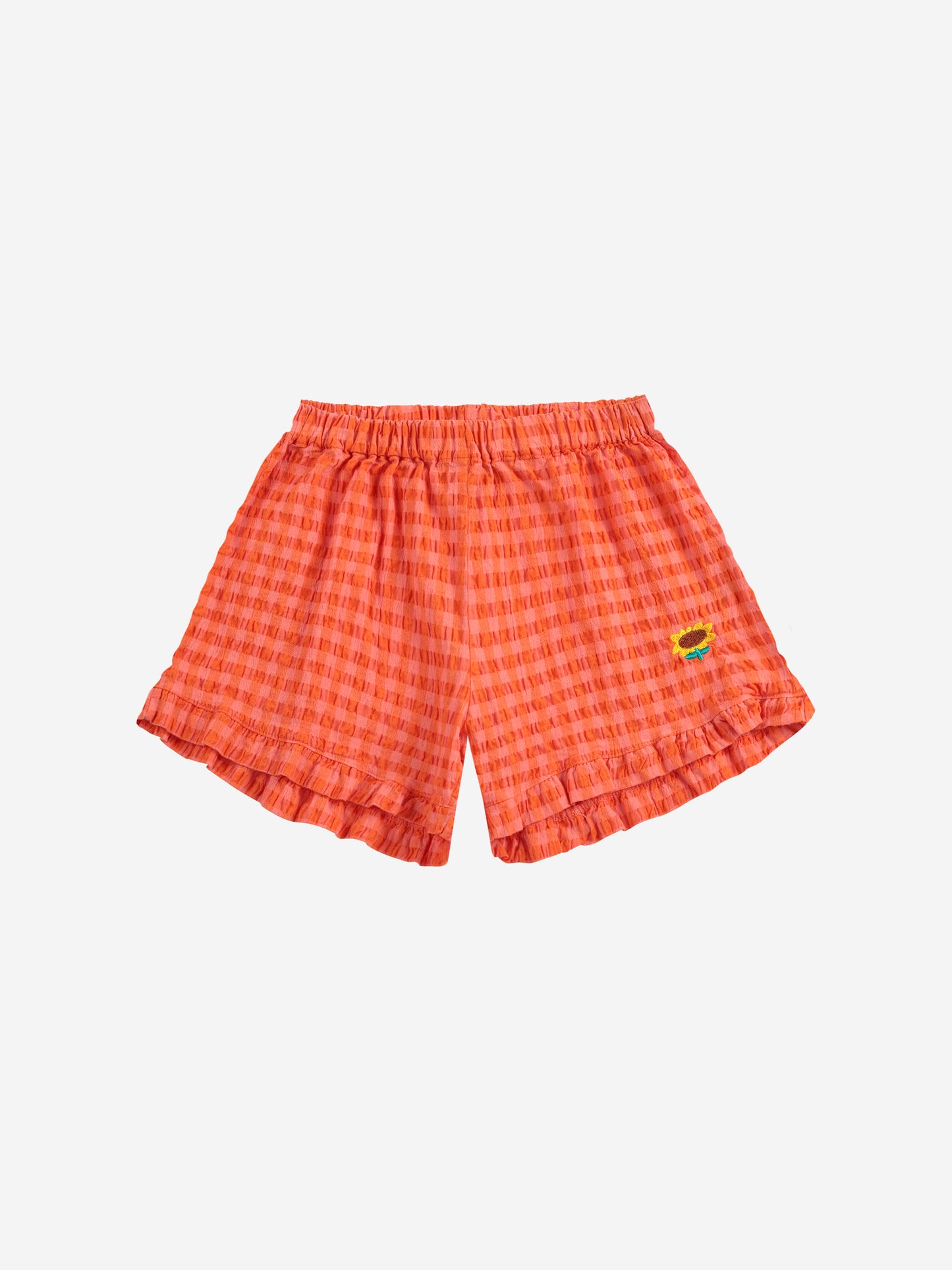 Spodenki Vichy ruffle woven shorts